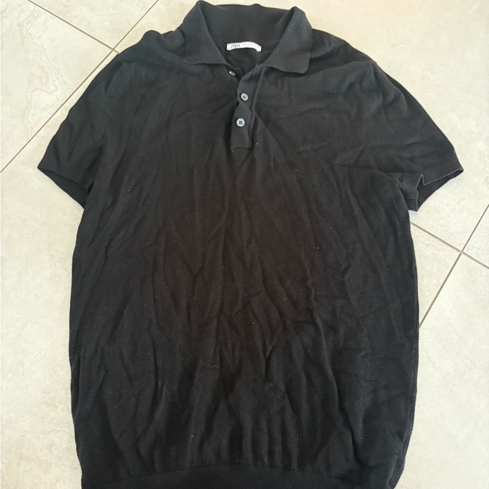 Zara Black Collared Shirt